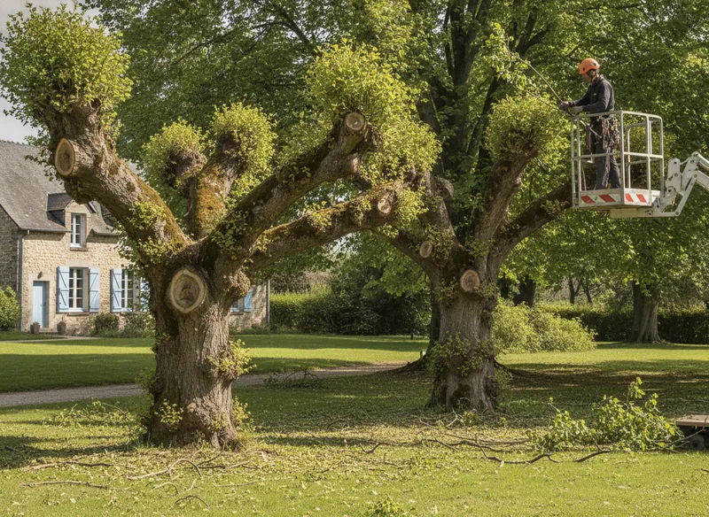 Reprise de gourmands sur des arbres étêtés dans un lotissement de Saint-Orens-de-Gameville